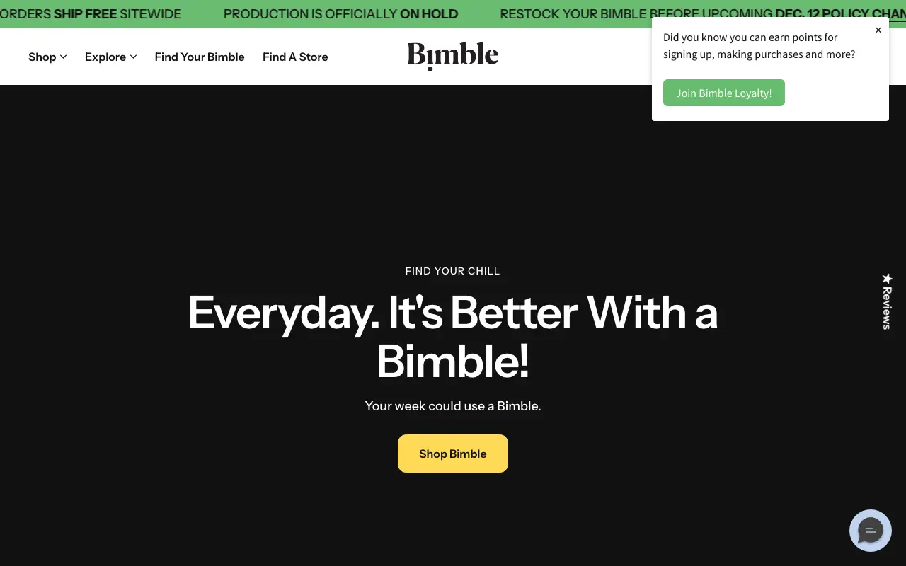 Bimble - Homepage