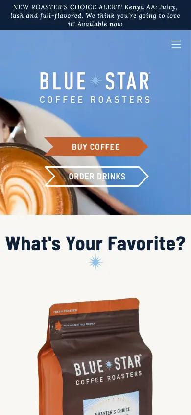 Blue Star Coffee - Mobile