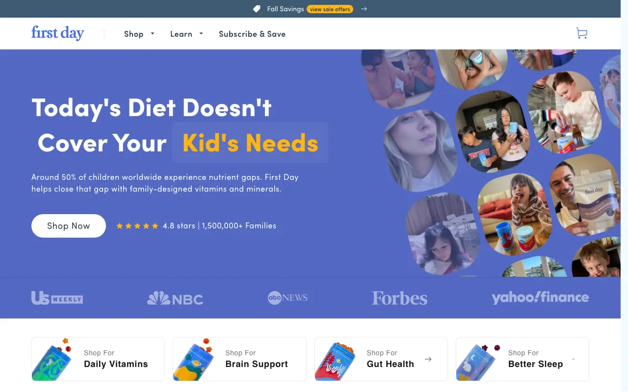 First Day - Homepage